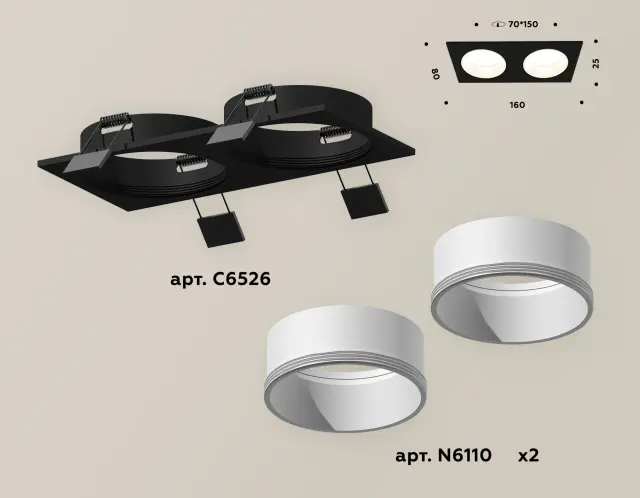 Точечный светильник Ambrella Light XC6526001 — черный, ракурс 2