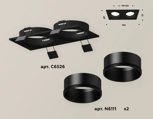 Точечный светильник Ambrella Light XC6526002 — черный, ракурс 2