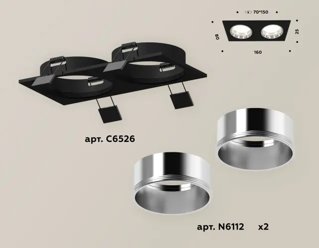 Точечный светильник Ambrella Light XC6526003 — черный, ракурс 2