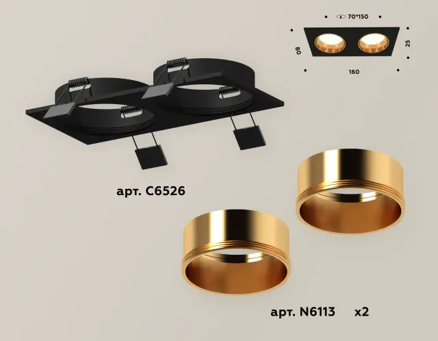 Точечный светильник Ambrella Light XC6526004 — черный, ракурс 2