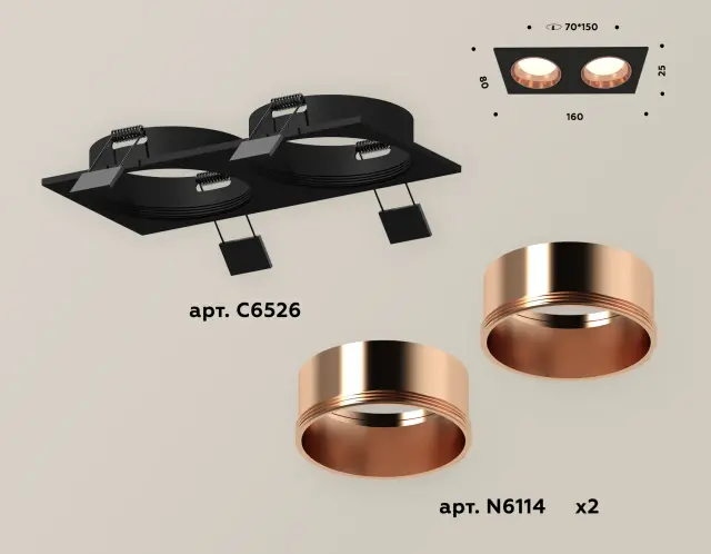 Точечный светильник Ambrella Light XC6526005 — черный, ракурс 2
