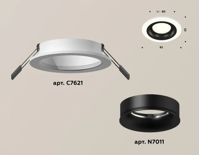Точечный светильник Ambrella Light XC7621002 — белый, ракурс 2