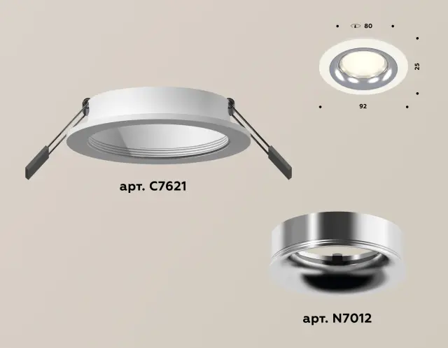 Точечный светильник Ambrella Light XC7621003 — белый, ракурс 2