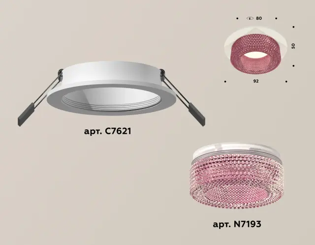 Точечный светильник Ambrella Light XC7621022 — белый, ракурс 2