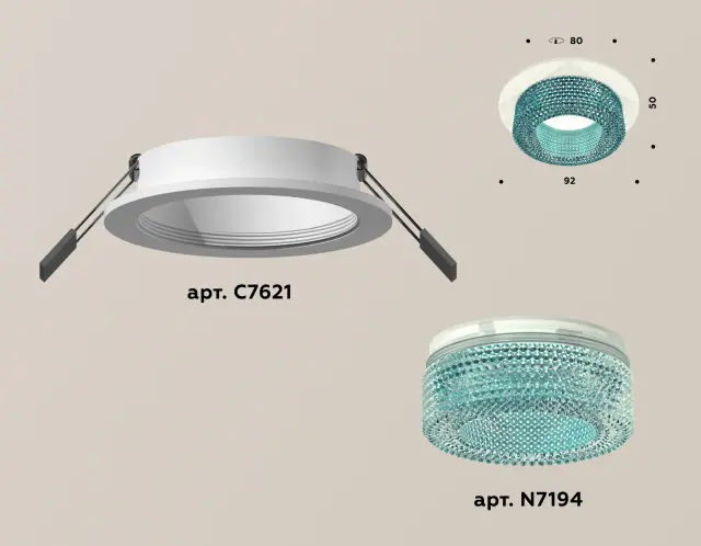 Точечный светильник Ambrella Light XC7621023 — белый, ракурс 2