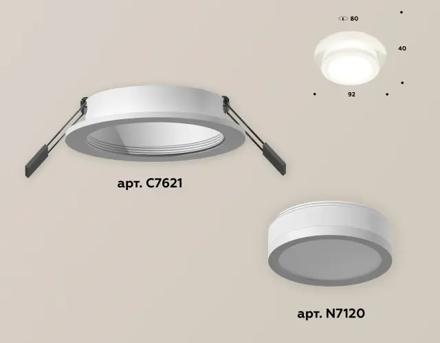 Точечный светильник Ambrella Light XC7621041 — белый, ракурс 2