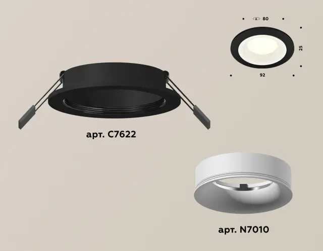 Точечный светильник Ambrella Light XC7622001 — черный, ракурс 2