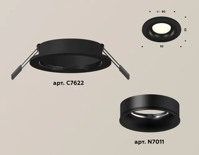 Точечный светильник Ambrella Light XC7622002 — черный, ракурс 2