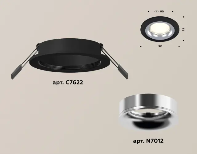 Точечный светильник Ambrella Light XC7622003 — черный, ракурс 2