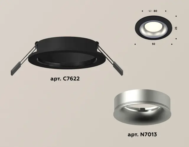 Точечный светильник Ambrella Light XC7622004 — черный, ракурс 2