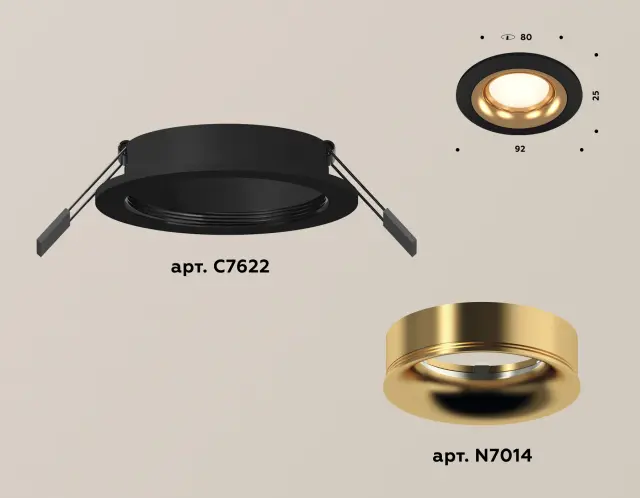 Точечный светильник Ambrella Light XC7622005 — черный, ракурс 2