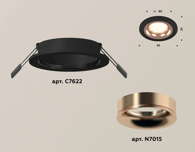 Точечный светильник Ambrella Light XC7622006 — черный, ракурс 2