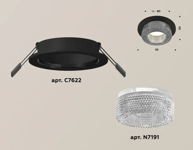 Точечный светильник Ambrella Light XC7622020 — черный, ракурс 2