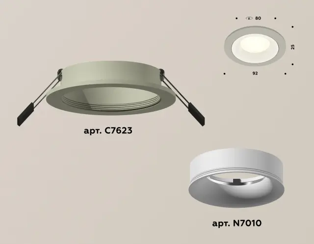 Точечный светильник Ambrella Light XC7623001 — серый, ракурс 2