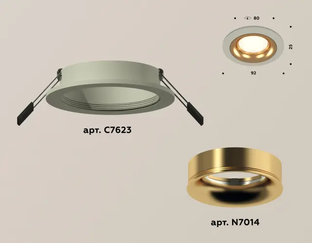 Точечный светильник Ambrella Light XC7623005 — серый, ракурс 2