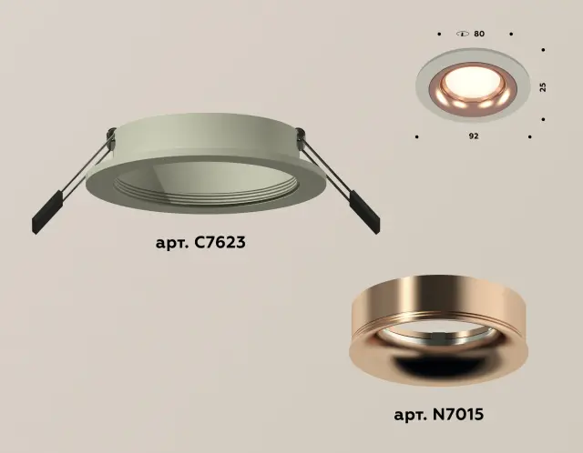 Точечный светильник Ambrella Light XC7623006 — серый, ракурс 2