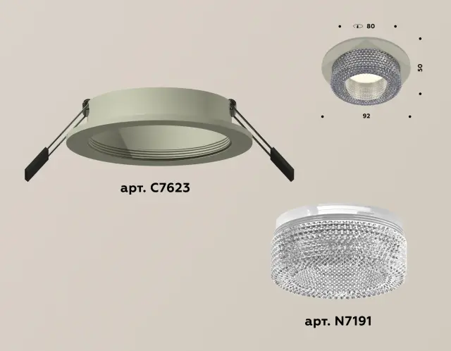 Точечный светильник Ambrella Light XC7623020 — серый, ракурс 2