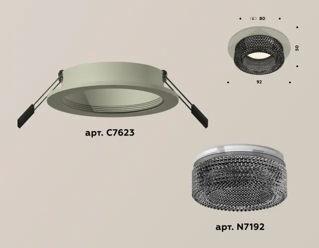 Точечный светильник Ambrella Light XC7623021 — серый, ракурс 2