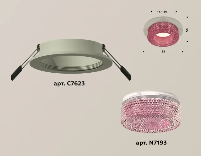 Точечный светильник Ambrella Light XC7623022 — серый, ракурс 2