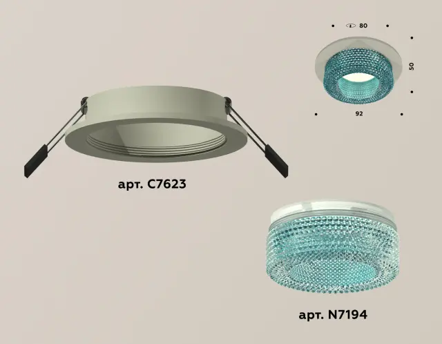 Точечный светильник Ambrella Light XC7623023 — серый, ракурс 2