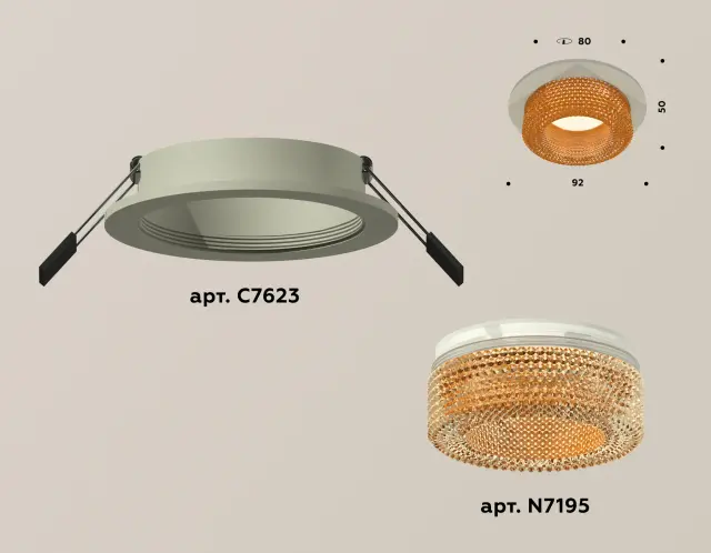 Точечный светильник Ambrella Light XC7623024 — серый, ракурс 2