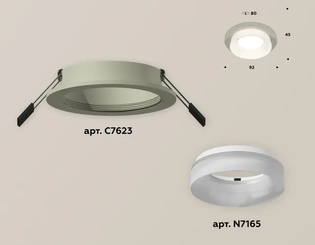 Точечный светильник Ambrella Light XC7623041 — серый, ракурс 2