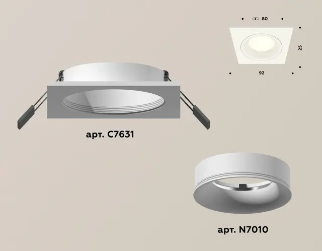 Точечный светильник Ambrella Light XC7631001 — белый, ракурс 2
