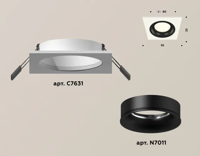 Точечный светильник Ambrella Light XC7631002 — белый, ракурс 2