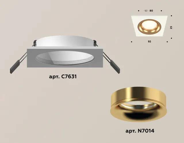 Точечный светильник Ambrella Light XC7631005 — белый, ракурс 2