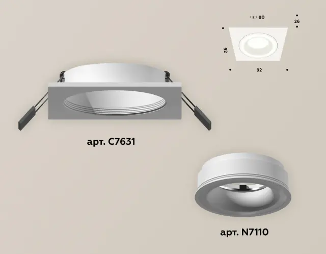 Точечный светильник Ambrella Light XC7631040 — белый, ракурс 4
