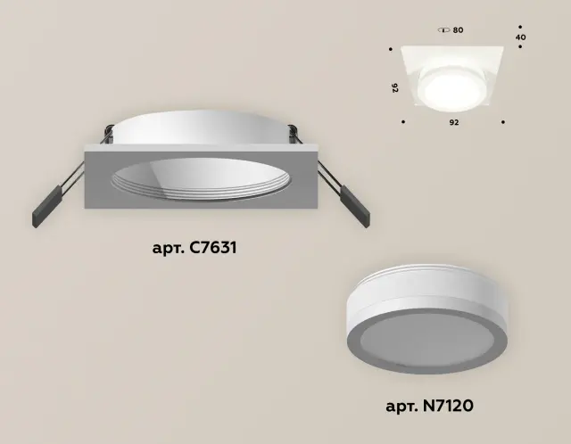 Точечный светильник Ambrella Light XC7631041 — белый, ракурс 2