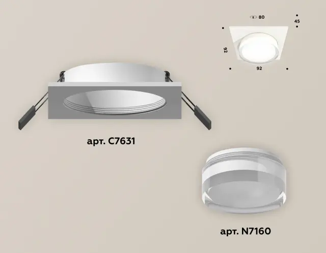 Точечный светильник Ambrella Light XC7631043 — белый, ракурс 2
