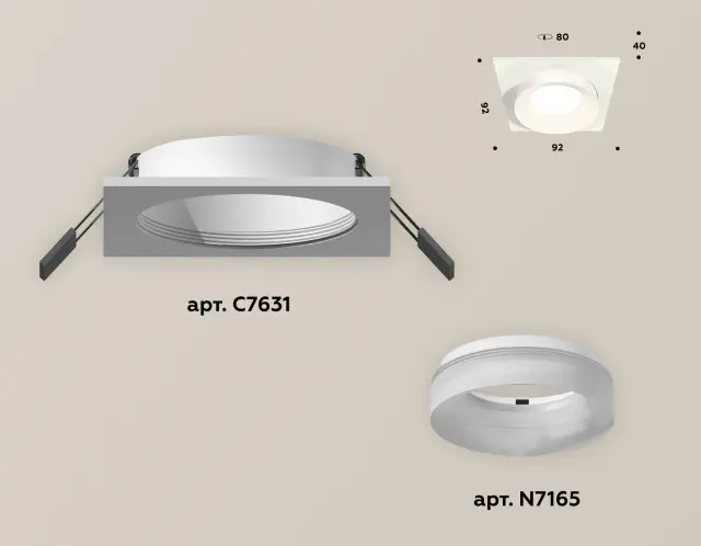 Точечный светильник Ambrella Light XC7631044 — белый, ракурс 2