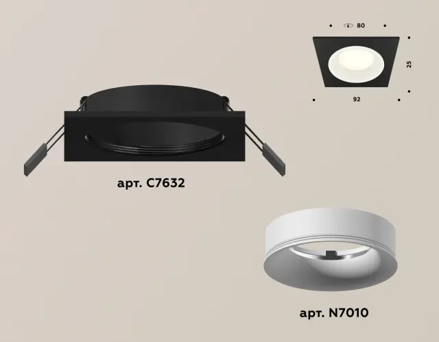 Точечный светильник Ambrella Light XC7632001 — черный, ракурс 2
