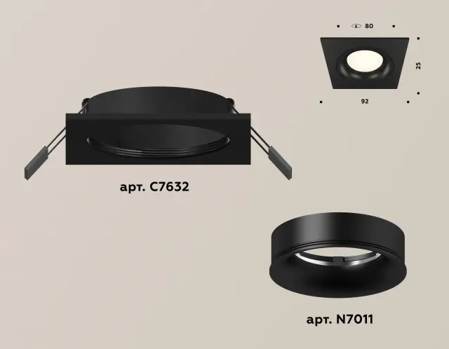 Точечный светильник Ambrella Light XC7632002 — черный, ракурс 2