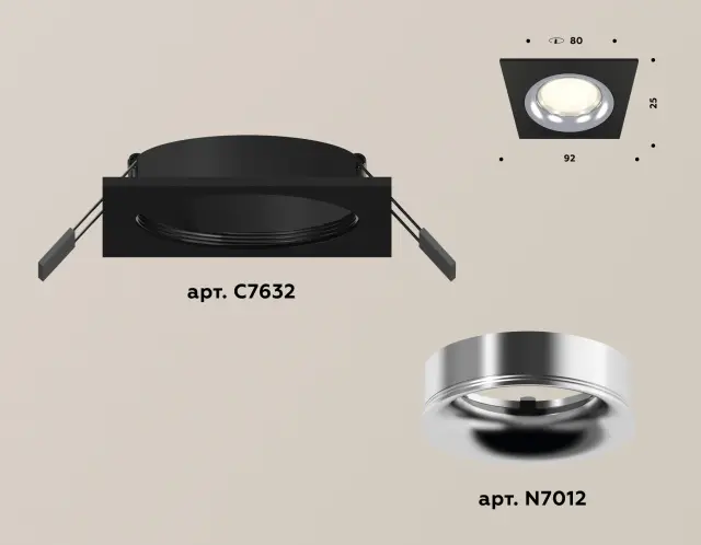 Точечный светильник Ambrella Light XC7632003 — черный, ракурс 2