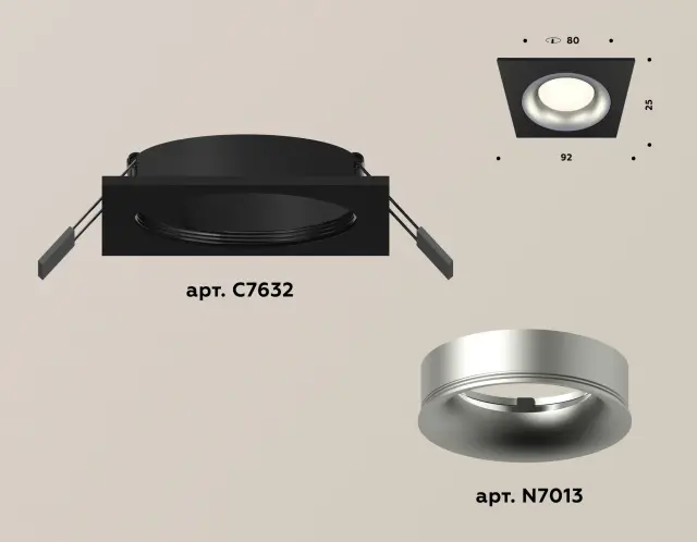 Точечный светильник Ambrella Light XC7632004 — черный, ракурс 2