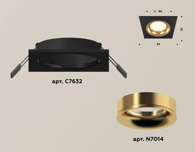 Точечный светильник Ambrella Light XC7632005 — черный, ракурс 2
