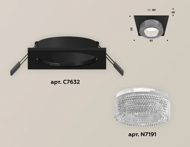 Точечный светильник Ambrella Light XC7632020 — черный, ракурс 2