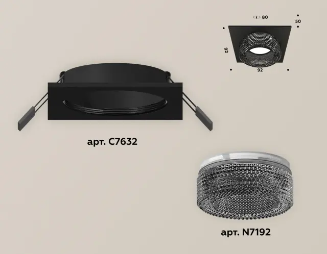 Точечный светильник Ambrella Light XC7632021 — черный, ракурс 2