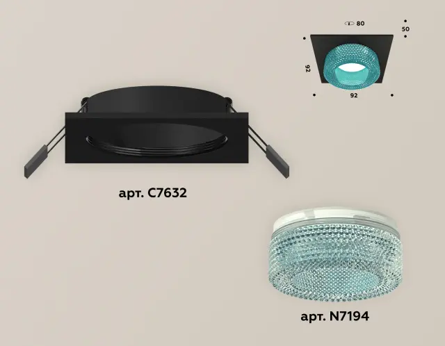 Точечный светильник Ambrella Light XC7632023 — черный, ракурс 2