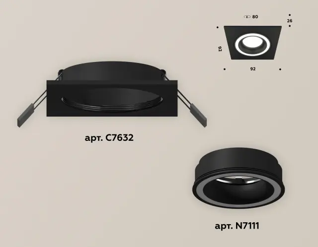 Точечный светильник Ambrella Light XC7632040 — черный, ракурс 2