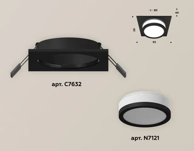 Точечный светильник Ambrella Light XC7632041 — черный, ракурс 2