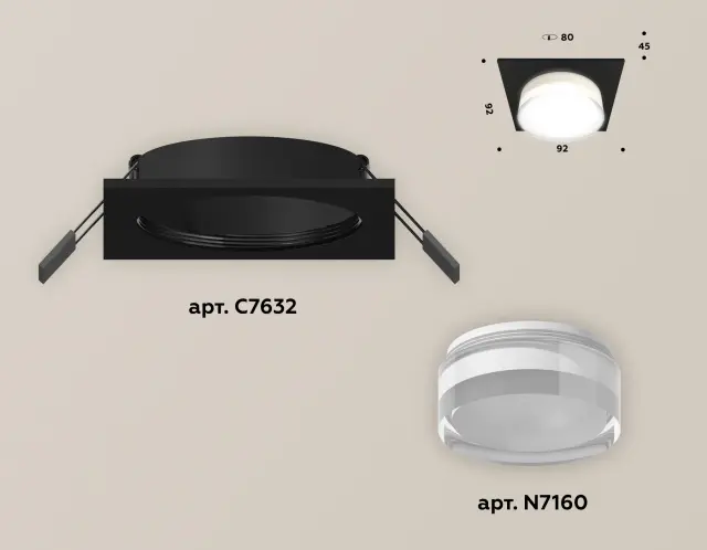 Точечный светильник Ambrella Light XC7632043 — черный, ракурс 2