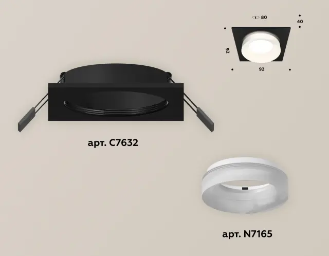 Точечный светильник Ambrella Light XC7632044 — черный, ракурс 2