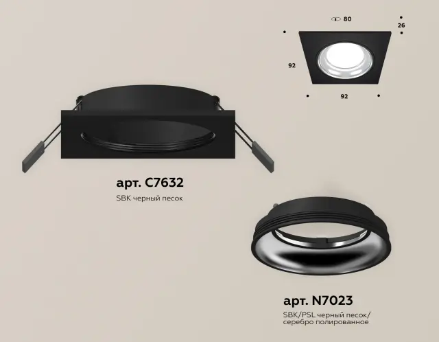 Точечный светильник Ambrella Light XC7632061 — черный, ракурс 2