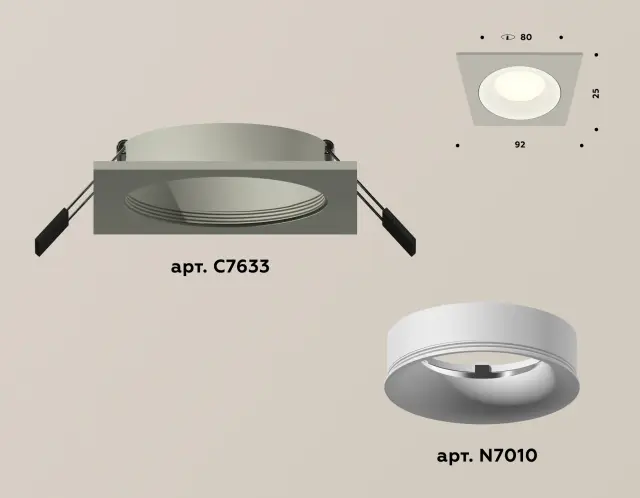 Точечный светильник Ambrella Light XC7633001 — серый, ракурс 2