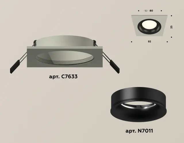Точечный светильник Ambrella Light XC7633002 — серый, ракурс 2
