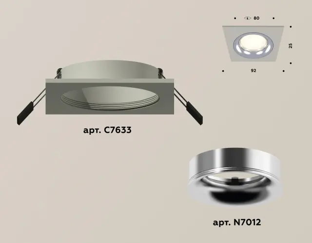 Точечный светильник Ambrella Light XC7633003 — серый, ракурс 2