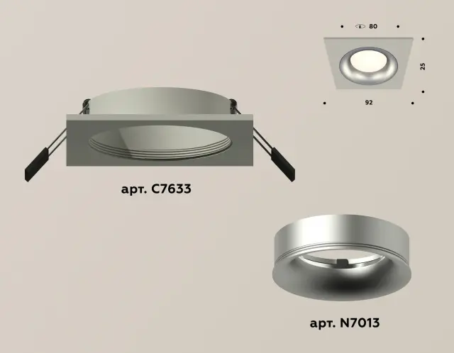 Точечный светильник Ambrella Light XC7633004 — серый, ракурс 2